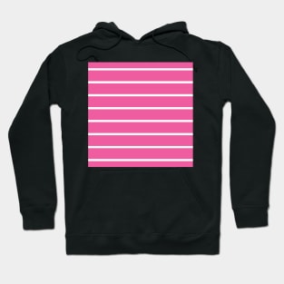 Narrow deep pink and white stripes 4 Hoodie